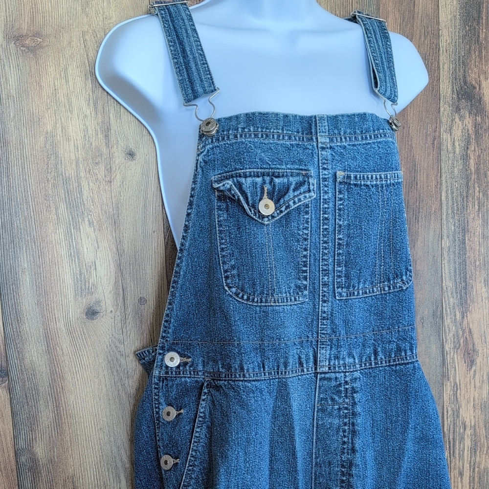 Xhilaration Vintage 90s Blue Denim Women Jeans Bib Overalls L              F181